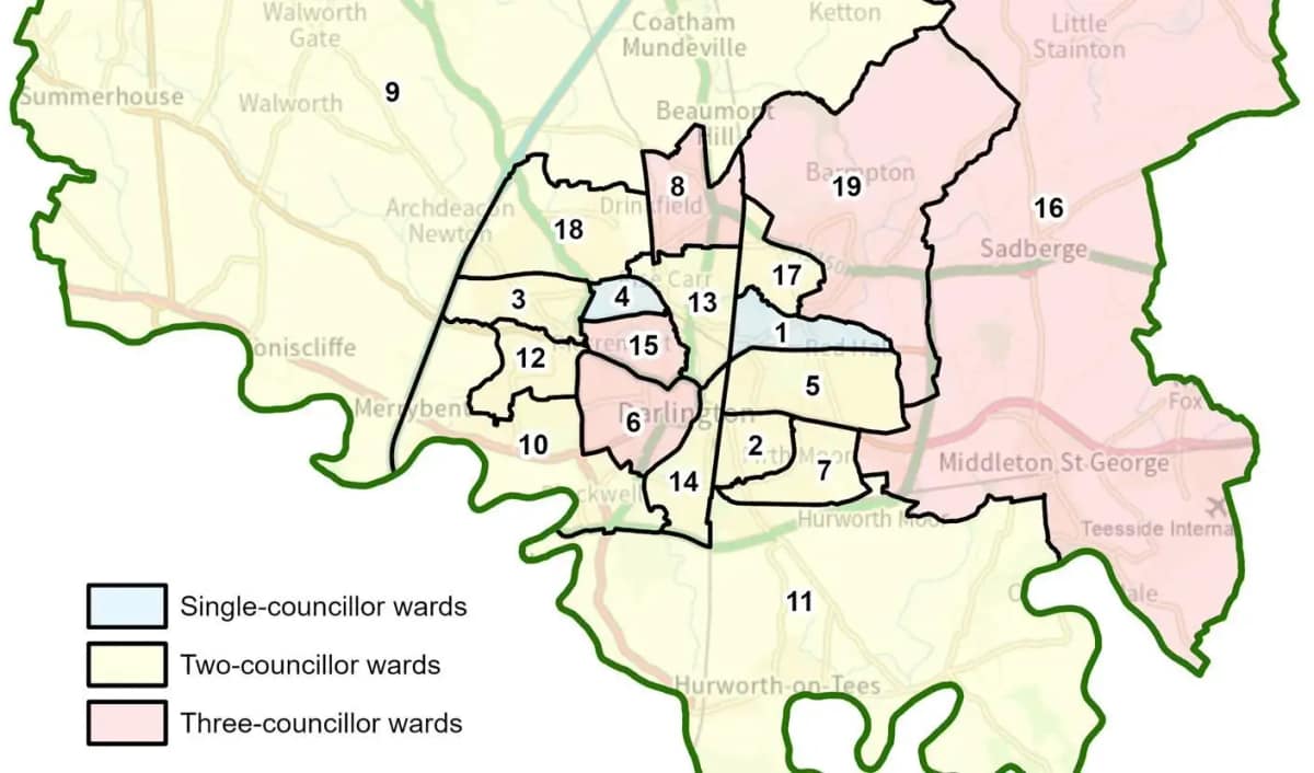 A new political map for Darlington Borough Council — Darlington news photo