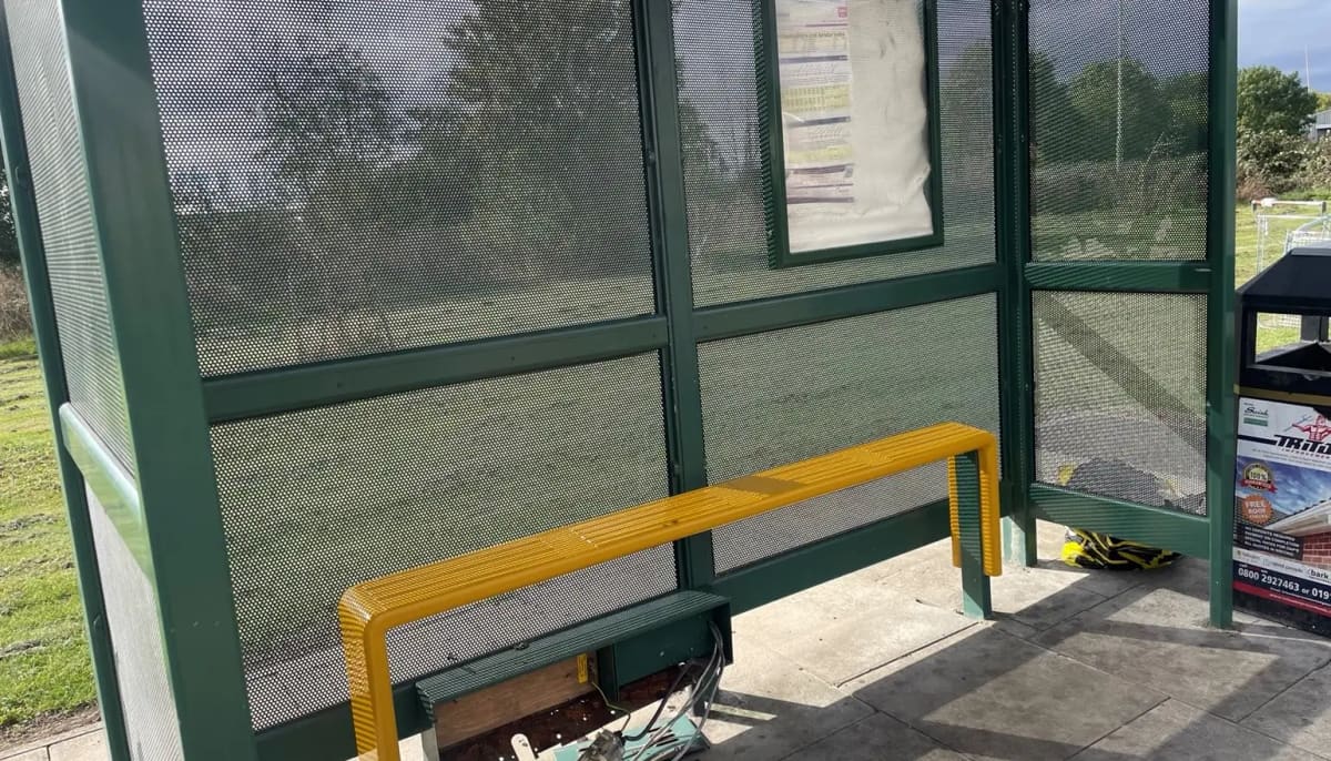Bus Shelter Vandalism in Red Hall — Lighting Disconnected — Darlington news photo (Darlington Borough Council)
